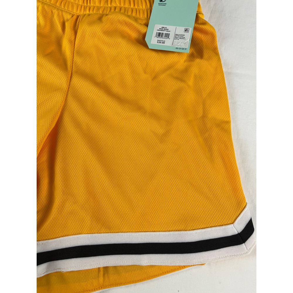 DSG Mesh Short Girls L 14 University Gold Yellow Mid Rise Athletic DAG14125